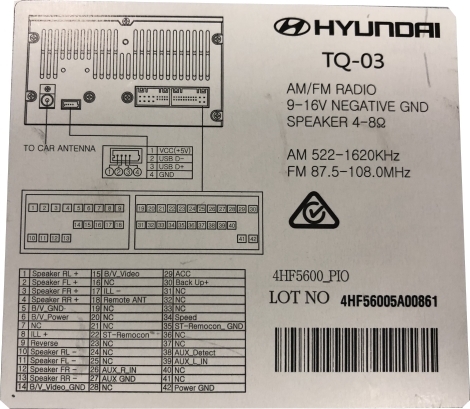 HYUNDAI iLOAD STEREO REPAIR SERVICE - ALL MODELS